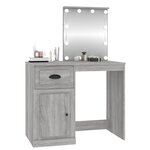 vidaXL Coiffeuse avec LED sonoma gris 90x50x132 5 cm bois d'ingénierie