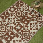 Tapis extérieur terrasse réversible - Tapis de jardin imperméable et résistant UV - Marron - 182x122 cm - HOMESCAPES