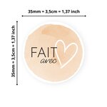 500 Etiquettes Fait avec amour Rondes Autocollantes en rouleau - Ø 35 mm  - Fait avec amour - 1 rouleau de 500 Stickers pour entrepreneurs  smallbusiness  DIY  scrapbooking.
