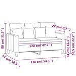 vidaXL Canapé à 2 places Jaune clair 120 cm Tissu