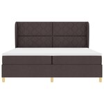 Lit à ressorts vidaXL avec matelas brun foncé 200x200 cm en tissu