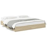 vidaXL Cadre de lit avec tiroirs sans matelas chêne sonoma 200x200 cm