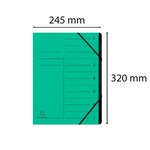Trieur Agrafé Avec Élastiques Intérieur Noir 7 Compartiments - A4 - Vert - X 10 - Exacompta