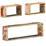vidaXL Ensemble d'étagère cube 3 Pièces Bois solide de récupération