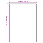 Tapis shaggy vidaXL avec fond en latex gris foncé 240x340 cm