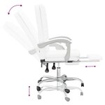 Chaise fauteuil siège pivotante de inclinable de bureau informatique étude similicuir blanc 02_0024229