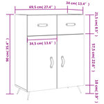 vidaXL Buffet sonoma gris 69 5x34x90 cm bois d'ingénierie