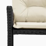 vidaXL Canapé de jardin avec table et coussins en forme de L noir
