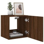 vidaXL Meuble TV mural avec lumières LED chêne marron 40 5x35x40 cm