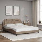 vidaXL Cadre de lit avec LED sans matelas cappuccino 160x200 cm