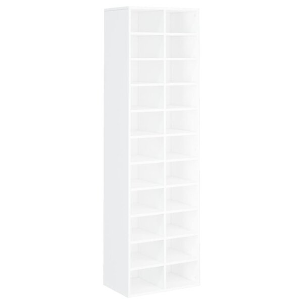 vidaXL Armoire à chaussures Blanc 54x34x183 cm Bois d'ingénierie