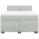 vidaXL Sommier à lattes de lit et matelas Gris clair 140x190cm Velours