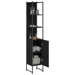 vidaXL Armoire de salle de bain noir 33x33x185 5 cm bois d'ingénierie