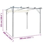 vidaXL Pergola avec toit rétractable Blanc crème 3 x 3 m Acier