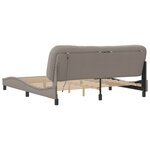 vidaXL Cadre de lit avec LED sans matelas taupe 180x200 cm tissu