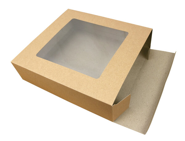 Boîte cadeaux en carton avec fenêtre 25 cm 2 pièces