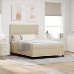 vidaXL Lit à ressort avec matelas & lumière LED vert gris 140x200 cm Tissu en velours côtelé