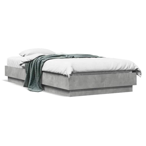 vidaXL Cadre de lit sans matelas gris béton 90x190 cm