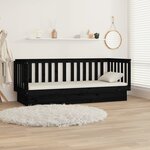 vidaXL Lit de jour sans matelas noir 75x190 cm bois de pin massif