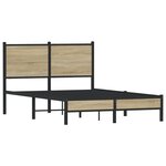 vidaXL Cadre de lit en métal sans matelas chêne sonoma 120x190 cm