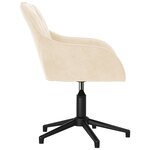 Chaise fauteuil siège pivotante de bureau informatique étude velours crème 02_0024104