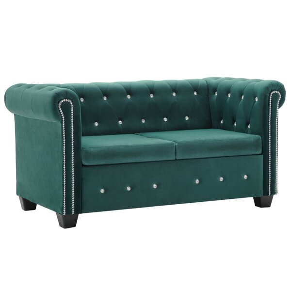 vidaXL Canapé à 2 places Revêtement en velours 146 x 75 x 72 cm Vert
