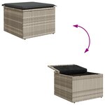 Ensemble de canapés de jardin 5 pièces avec coussins gris clair en rotin poly