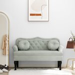 vidaXL Banc avec coussins gris clair 120 5x65x75 cm velours