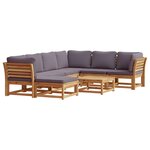 vidaXL Salon de jardin avec coussins 8 Pièces bois massif d'acacia