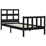 vidaXL Cadre de lit sans matelas noir bois de pin massif