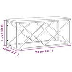 vidaXL Table basse acier inoxydable et bois massif de récupération