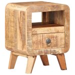 vidaXL Table de chevet 30x30x41 cm Bois de manguier brut