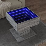 vidaXL Table basse avec LED sonoma gris 50x50x45 cm bois d'ingénierie