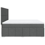 vidaXL Sommier à lattes de lit avec matelas Gris foncé 180x200cm Tissu