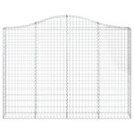 vidaXL Paniers à gabions arqués 7 Pièces 200x30x140/160 cm Fer galvanisé