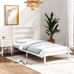 vidaXL Cadre de lit sans matelas blanc 75x190 cm bois massif