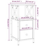 vidaXL Tables de chevet 2 Pièces noir 34x35 5x70 cm bois d'ingénierie