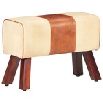 vidaXL Banc saut de cheval 58 cm marron cuir véritable et manguier