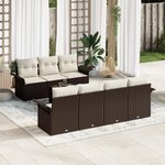 vidaXL Ensemble de canapés jardin 8 pièces avec coussins brun poly rattan