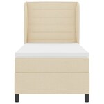Lit Box Spring vidaXL avec Matelas en Crème  100x200 cm  Tissu