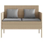 vidaXL Banc de jardin avec coussins beige résine tressée