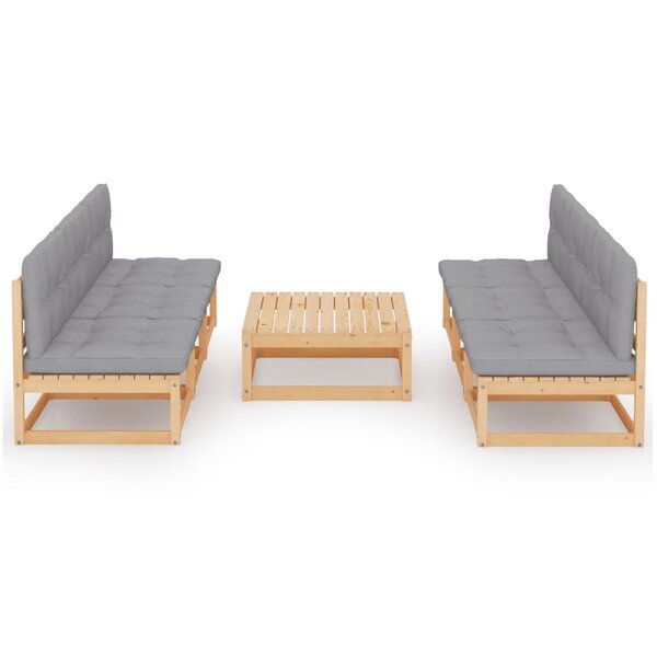Salon de jardin meuble d'extérieur ensemble de mobilier 7 pièces avec coussins bois de pin massif 02_0017100