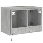 vidaXL Meuble TV mural avec lumières LED gris béton 60x35x41 cm