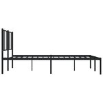 vidaXL Cadre de lit métal sans matelas et tête de lit noir 180x200 cm