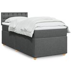 vidaXL Sommier à lattes de lit avec matelas Gris foncé 90x200 cm Tissu