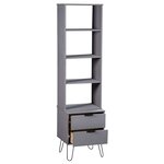 vidaXL Bibliothèque New York Gris Bois de pin massif
