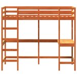 vidaXL Lit superposé sans matelas cire marron 90x200 cm pin massif