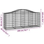 vidaXL Paniers à gabions arqués 14 Pièces 200x50x80/100 cm Fer galvanisé