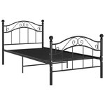 vidaXL Cadre de lit sans matelas noir métal 90x200 cm
