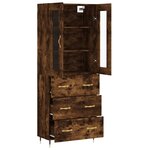 vidaXL Buffet haut Chêne fumé 69 5x34x180 cm Bois d'ingénierie